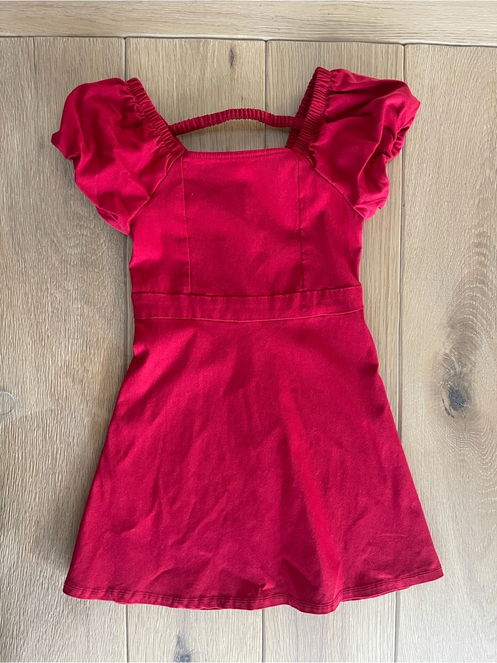 Target Red Puff Sleeve Square Neck Dress for Kids